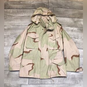 Vtg Isratex M65 Mint Chip Military Jacket Camo Cold Weather Desert Small Short